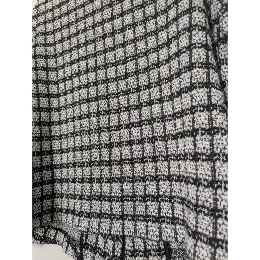 Adrianna Papell Black White Plaid Boucle Jacket Hook‎ Closure Long Sleeve Size S - Picture 9 of 12